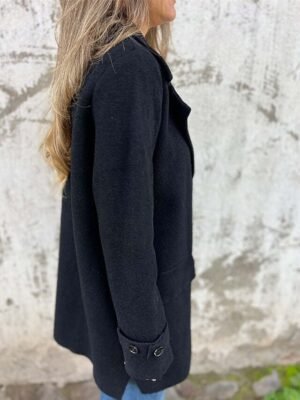 Modern Regular Plain Peaked Lapel Long Sleeve Jacket - Image 9