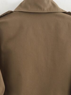 Modern Regular Plain Turndown Long Sleeve Jacket - Image 10