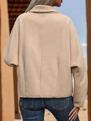 Modern Regular Plain Turndown Long Sleeve Coat - Image 2