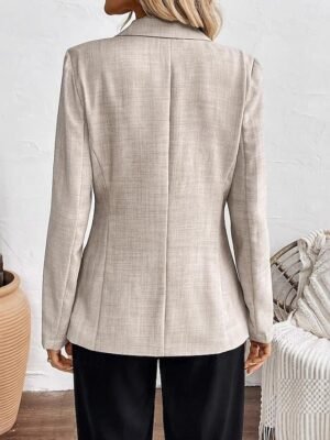 Modern Regular Plain Turndown Long Sleeve Blazer - Image 4