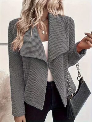 Modern Slim Fit Plain Turndown Long Sleeve Blazer - Image 1