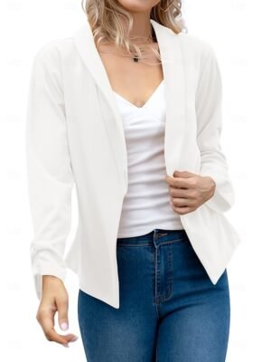 Modern Slim Fit Plain Turndown Long Sleeve Blazer - Image 10