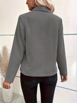 Modern Slim Fit Plain Turndown Long Sleeve Blazer - Image 2