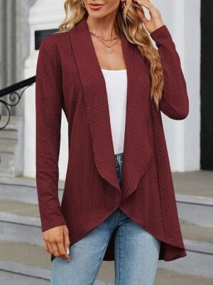 Office Regular Fit Solid Ruffle Long Sleeve Outerwear - Image 13