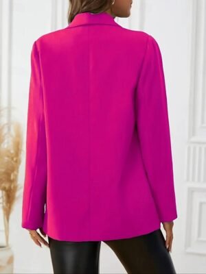 OL Style Regular Fit Plain Turndown Long Sleeve Blazer - Image 2