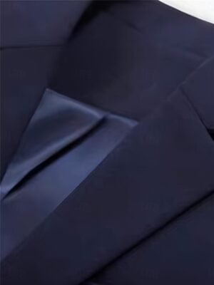 OL Style Regular Fit Solid Colour Button Long Sleeve Blazer - Image 3