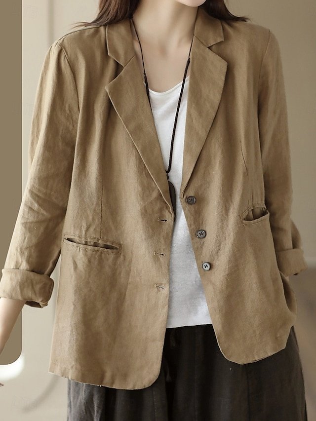 OL Style Regular Fit Solid Colour Long Sleeve Blazer - Image 1