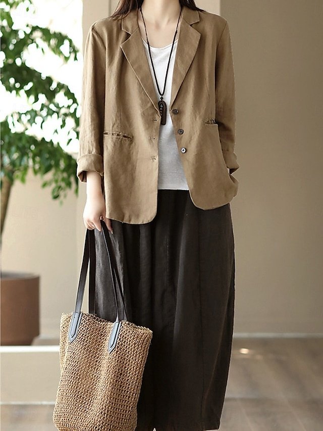 OL Style Regular Fit Solid Colour Long Sleeve Blazer - Image 2