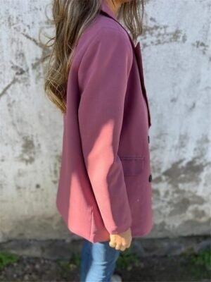 OL Style Regular Fit Solid Colour Long Sleeve Blazer - Image 5