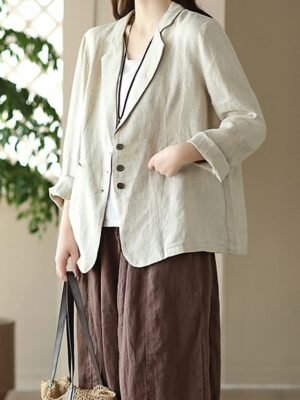 OL Style Regular Fit Solid Colour Long Sleeve Blazer - Image 9