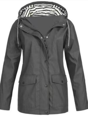 Outdoor Lightweight Waterproof Hooded Long Jacket - Image 16