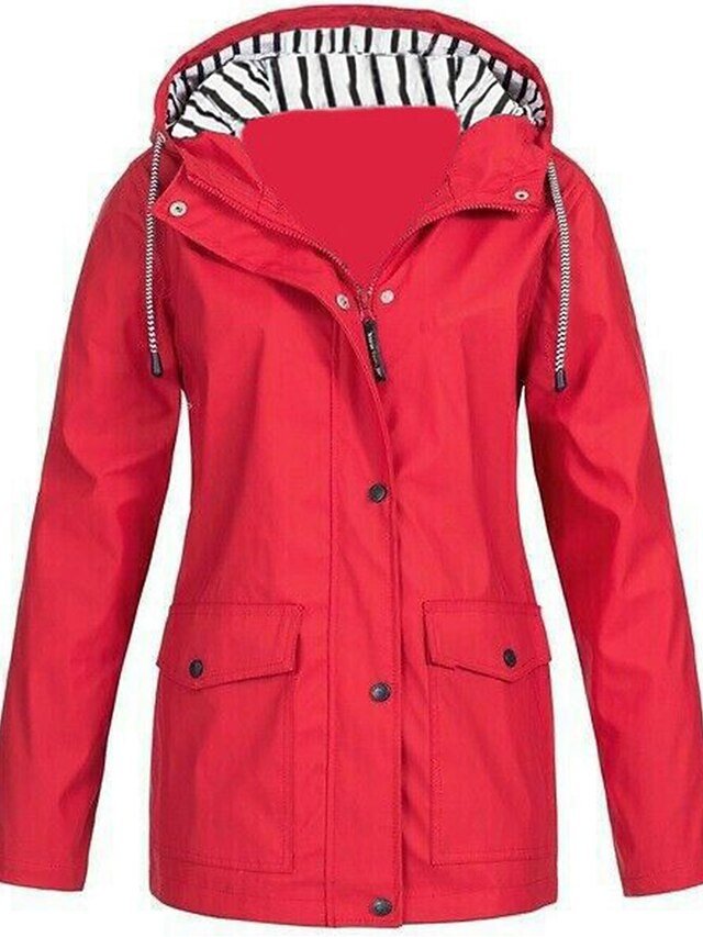 Outdoor Lightweight Waterproof Hooded Long Jacket - Image 2