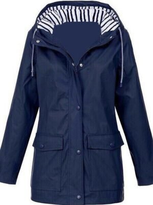 Outdoor Lightweight Waterproof Hooded Long Jacket - Image 3