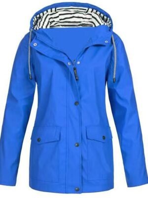 Outdoor Lightweight Waterproof Hooded Long Jacket - Image 5