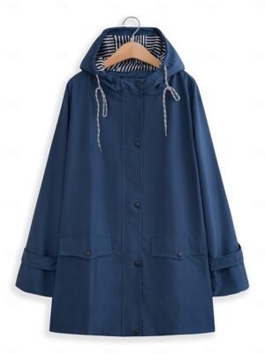 Outdoor Lightweight Waterproof Hooded Long Jacket - Image 8