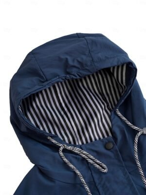 Outdoor Lightweight Waterproof Hooded Long Jacket - Image 9