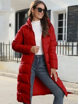 Outdoor Thermal Full Length Hoodie Puffer Jacket - Image 3