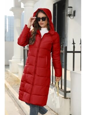 Outdoor Thermal Full Length Hoodie Puffer Jacket - Image 5