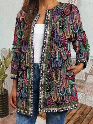 Party Regular Fit Geometric Long Sleeve Colourful Jacket - Image 1