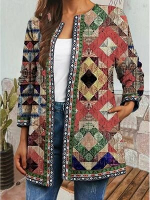 Party Regular Fit Geometric Long Sleeve Colourful Jacket - Image 7