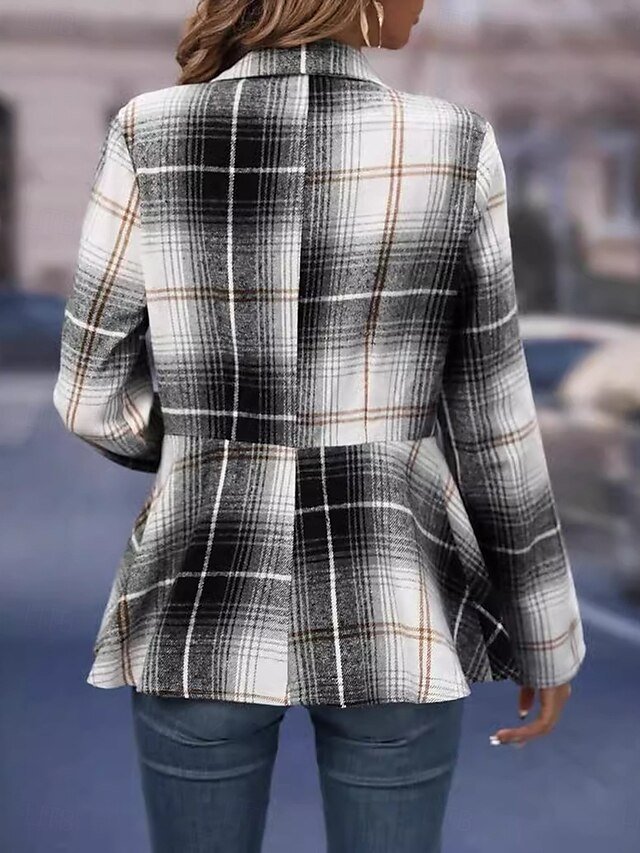 Party Regular Fit Plaid Button Long Sleeve Jacket - Image 2