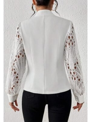 Party Regular Fit Solid Colour Lace Long Sleeve Summer Jacket - Image 2