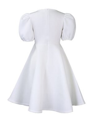 Party Ruched Crew Neck Short Sleeve Midi Dress - Image 15