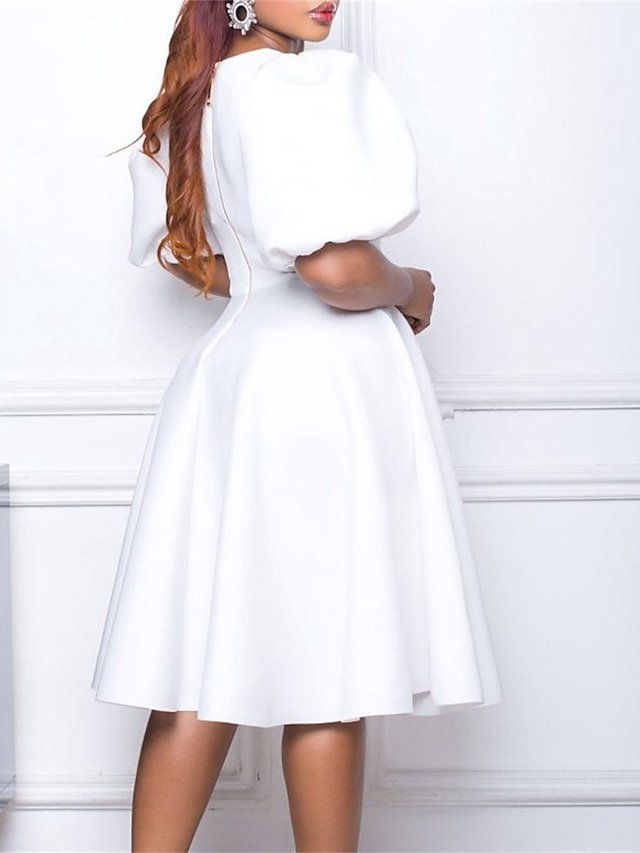 Party Ruched Crew Neck Short Sleeve Midi Dress - Image 2