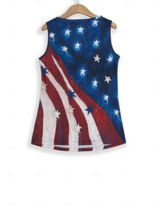 Patriotic Regular USA Flag Button Print Shirt Collar Long Sleeve Casual Shirt - Image 10
