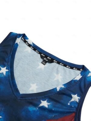 Patriotic Regular USA Flag Button Print Shirt Collar Long Sleeve Casual Shirt - Image 11