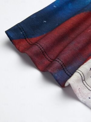 Patriotic Regular USA Flag Button Print Shirt Collar Long Sleeve Casual Shirt - Image 13