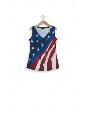 Patriotic Regular USA Flag Button Print Shirt Collar Long Sleeve Casual Shirt - Image 16