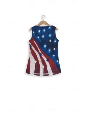 Patriotic Regular USA Flag Button Print Shirt Collar Long Sleeve Casual Shirt - Image 17