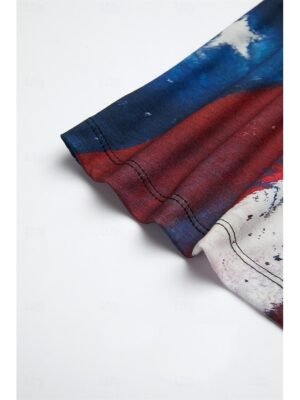 Patriotic Regular USA Flag Button Print Shirt Collar Long Sleeve Casual Shirt - Image 21