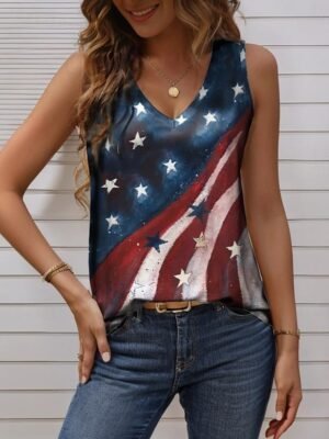 Patriotic Regular USA Flag Button Print Shirt Collar Long Sleeve Casual Shirt - Image 8