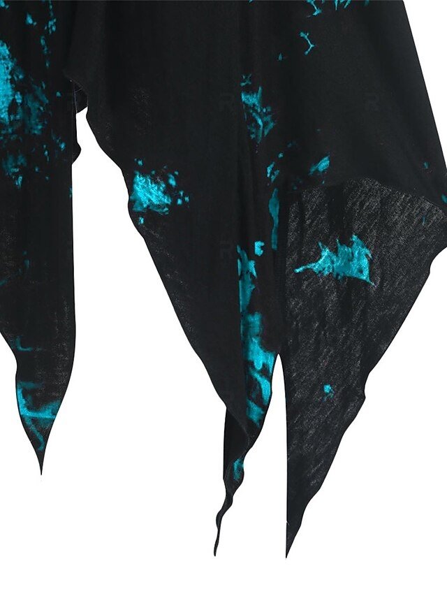 Retro Regular Fit Tie Dye Crew Neck 3/4 Sleeve Midi Dress - Image 2