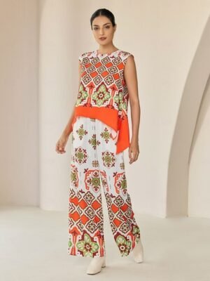 Satin Bohemian Wide Leg Pocket Trousers - Image 16
