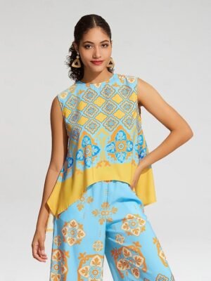 Satin Bohemian Wide Leg Pocket Trousers - Image 18