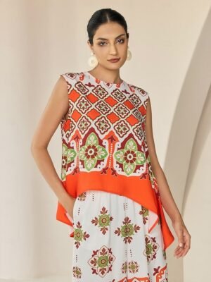 Satin Bohemian Wide Leg Pocket Trousers - Image 19