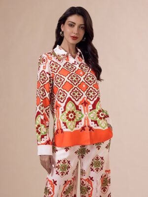 Satin Bohemian Wide Leg Pocket Trousers - Image 43