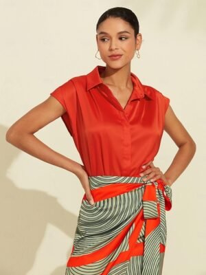 Satin Striped V Neck Sleeveless Jumpsuit - Image 17