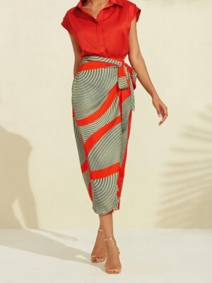 Satin Striped V Neck Sleeveless Jumpsuit - Image 26