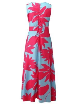 Sexy Casual Loose Floral Deep V Neck Sleeveless Maxi Dress - Image 17