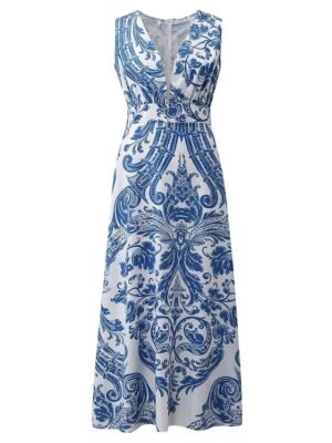 Sexy Casual Loose Floral Deep V Neck Sleeveless Maxi Dress - Image 7