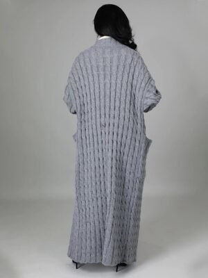 Sexy Loose Solid V Neck Drop Shoulder Long Sleeve Tunic Cardigan - Image 17