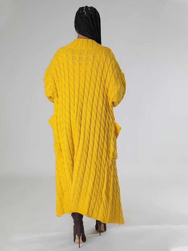 Sexy Loose Solid V Neck Drop Shoulder Long Sleeve Tunic Cardigan - Image 2