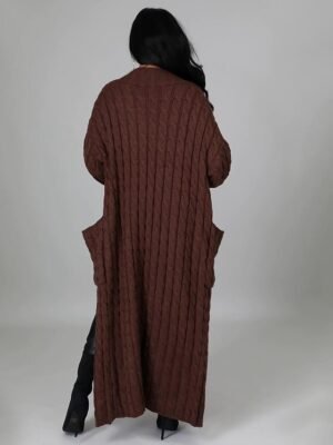 Sexy Loose Solid V Neck Drop Shoulder Long Sleeve Tunic Cardigan - Image 24