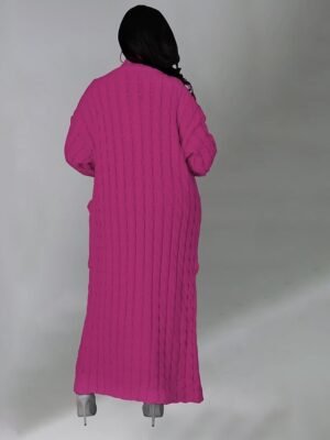 Sexy Loose Solid V Neck Drop Shoulder Long Sleeve Tunic Cardigan - Image 30