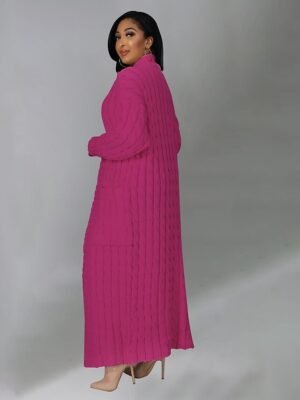 Sexy Loose Solid V Neck Drop Shoulder Long Sleeve Tunic Cardigan - Image 31