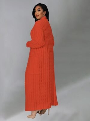 Sexy Loose Solid V Neck Drop Shoulder Long Sleeve Tunic Cardigan - Image 38